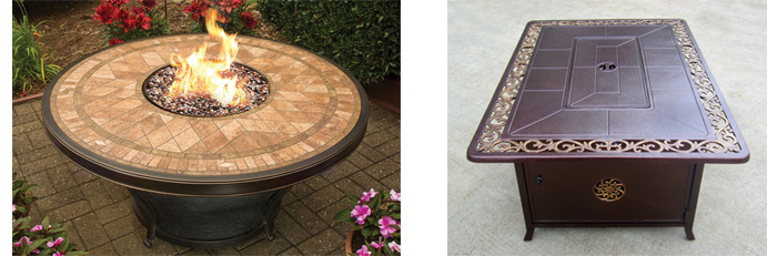 Fire Pit Table Gas Tables, Square Outdoor Fire Pit Tile Table